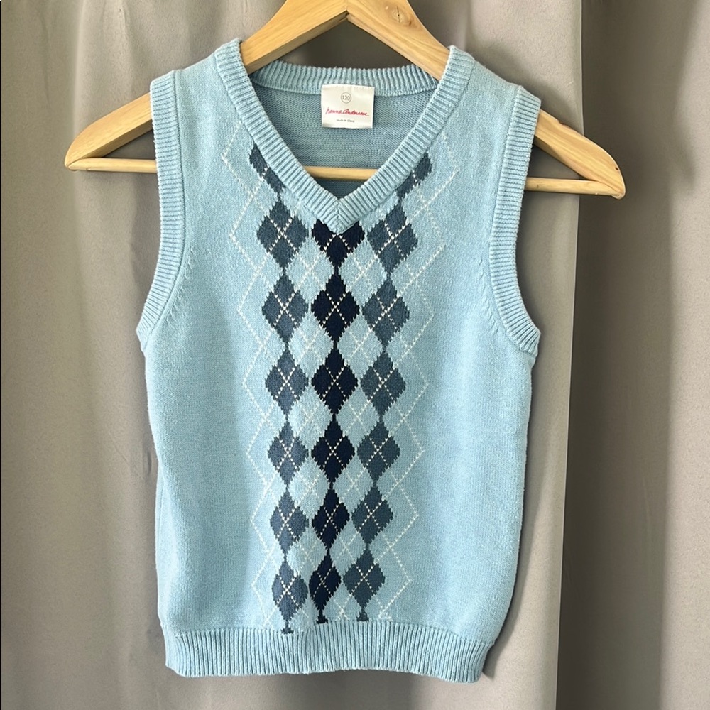 Hanna Anderson Boys 100% Cotton Sweater Vest- size 120 / 6 / 7